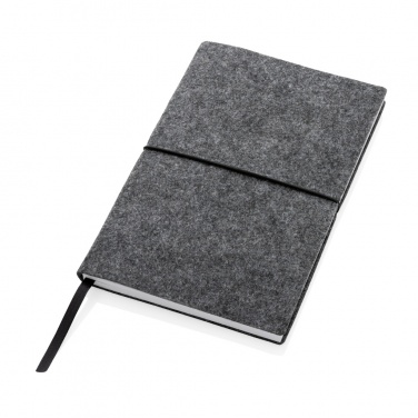 Logo trade advertising product photo of: GRS certified recycled felt A5 softcover notebook