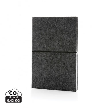 Logo trade promotional giveaway photo of: GRS certified recycled felt A5 softcover notebook