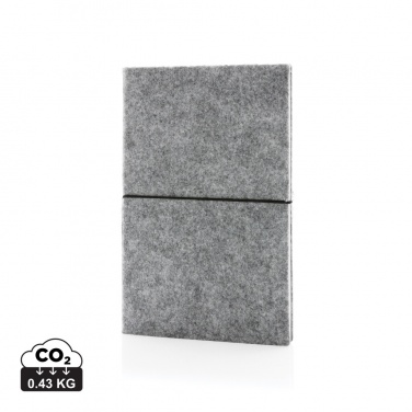 Logotrade corporate gift image of: GRS certified recycled felt A5 softcover notebook