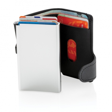 Logo trade promotional products image of: Standard aluminium RFID cardholder with PU wallet