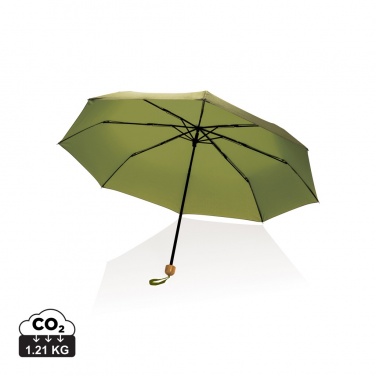 Logotrade advertising product picture of: 20.5" Impact AWARE™ RPET 190T Pongee bamboo mini umbrella
