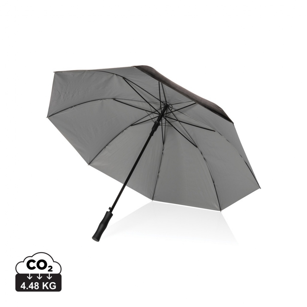 Logo trade promotional gifts image of: 27" Impact AWARE™ RPET 190T dual colour auto open umbrella