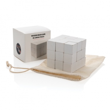 Logo trade promotional products picture of: Wooden brain game in canvas pouch