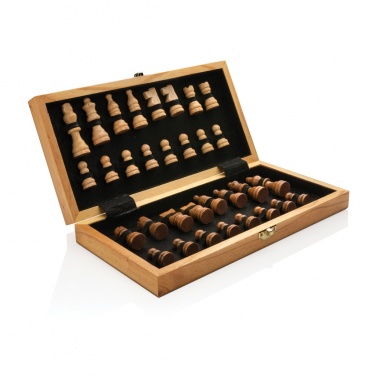 Logotrade promotional gift picture of: Luxury wooden foldable chess set