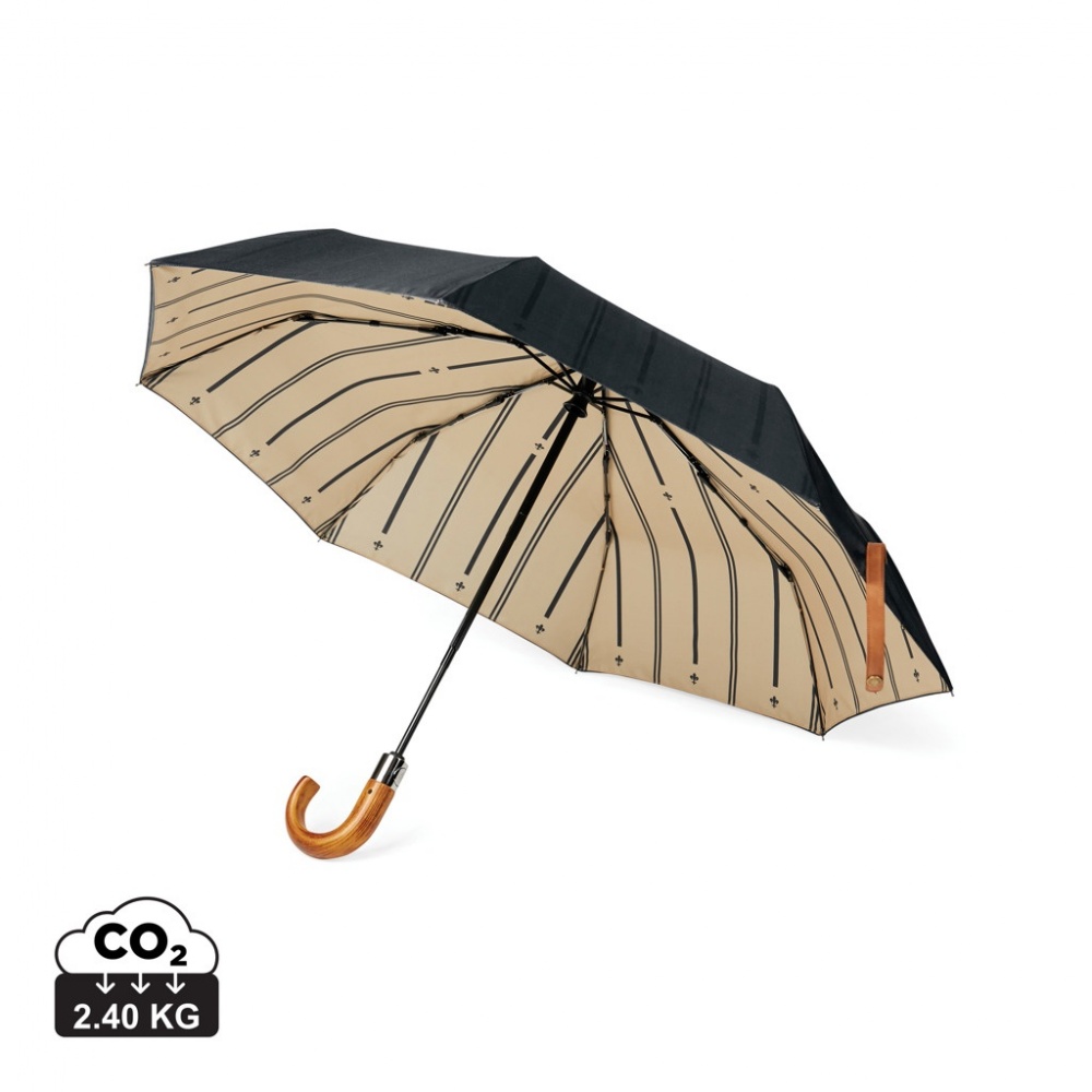 Logo trade promotional item photo of: VINGA Bosler AWARE™ recycled pet 21" foldable umbrella