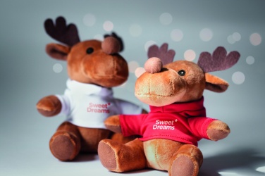 Logo trade promotional gift photo of: Plush reindeer with hoodie