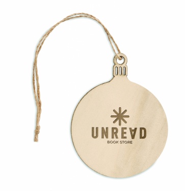 Logo trade business gift photo of: Wooden Tree bauble hanger
