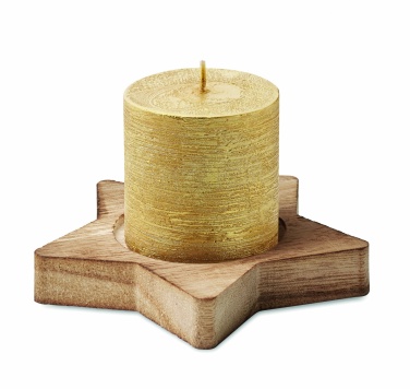Logotrade promotional item picture of: Candle on star wooden base