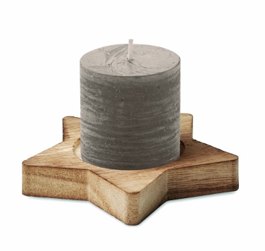 Logotrade promotional item image of: Candle on star wooden base