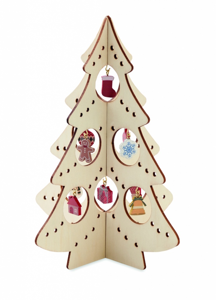 Logotrade promotional gift picture of: Wooden Xmas tree decoration