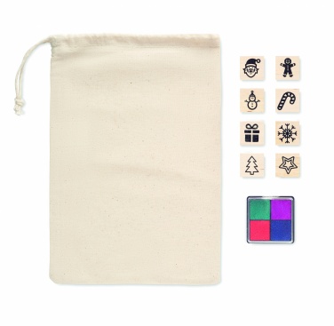 Logo trade promotional items image of: 8 wooden Christmas stamps set