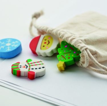 Logotrade promotional merchandise photo of: Set of 4 Christmas erasers