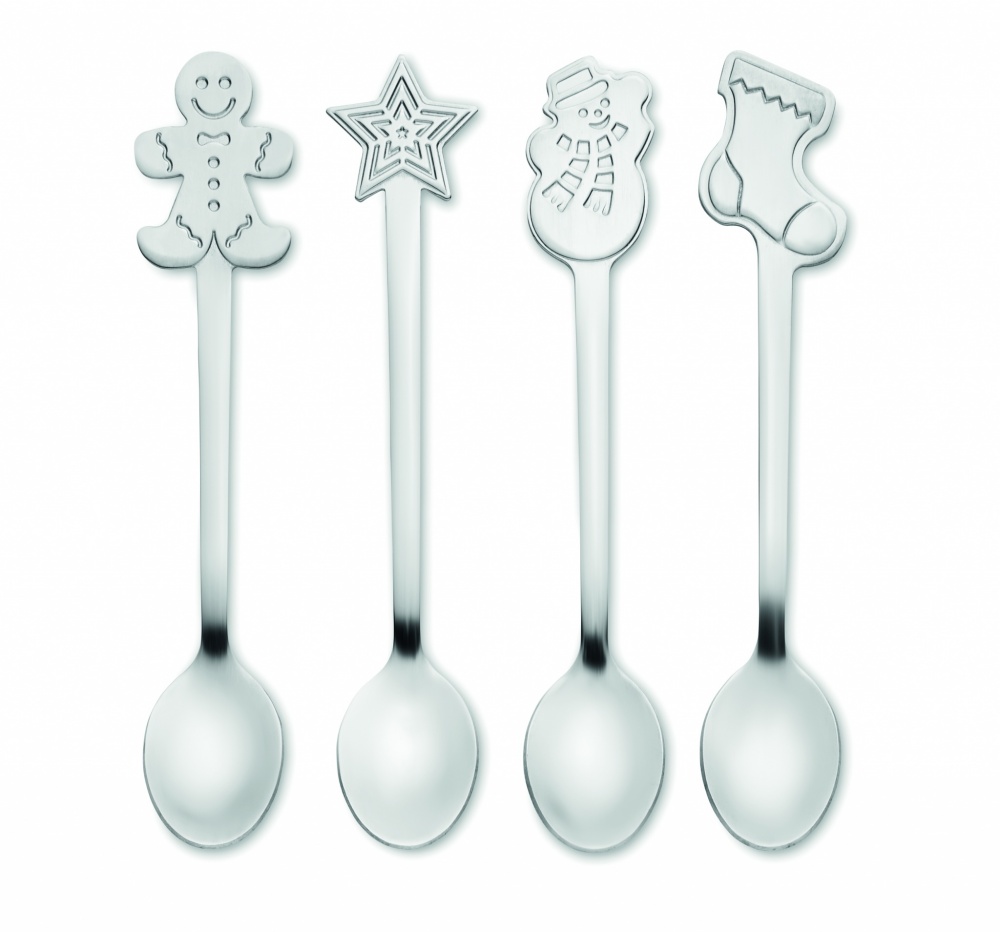 Logo trade promotional items picture of: Set of 4 Christmas tea spoon
