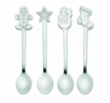 Logotrade advertising products photo of: Set of 4 Christmas tea spoon