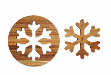 Logo trade promotional items image of: Acacia wooden pot holders set