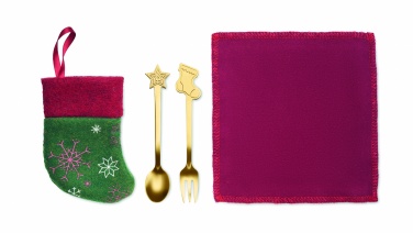 Logo trade corporate gift photo of: Christmas dessert cutlery set