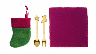 Logo trade promotional product photo of: Christmas dessert cutlery set