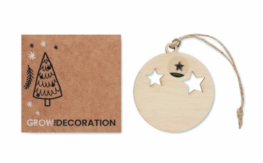 Logo trade promotional item photo of: Wooden bauble shape hanger