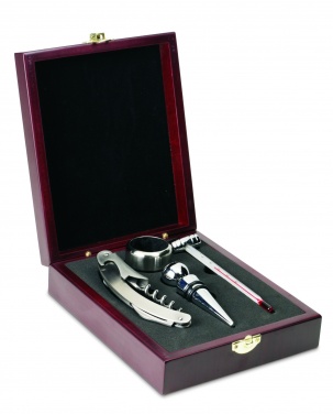Logotrade promotional item picture of: Classic wine set in wooden box