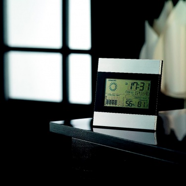 Logo trade promotional giveaways picture of: Weather station and clock
