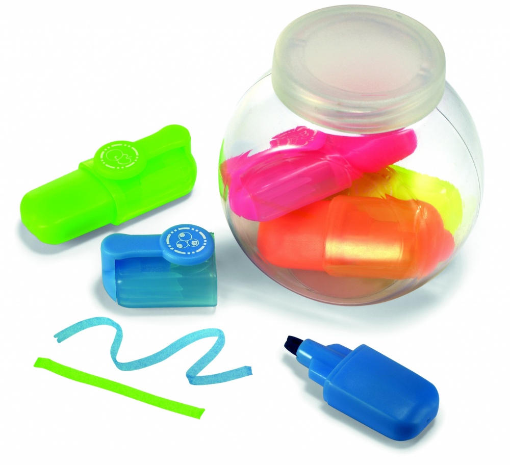 Logotrade promotional gift picture of: 5 highlighters in container