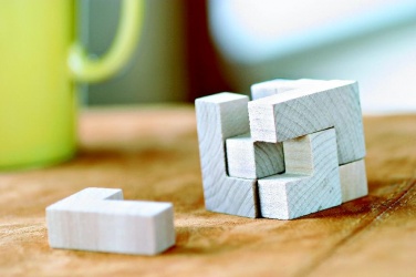 Logo trade business gift photo of: Wooden puzzle in cotton pouch