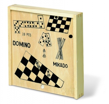 Logo trade promotional merchandise picture of: 4 games in wooden box
