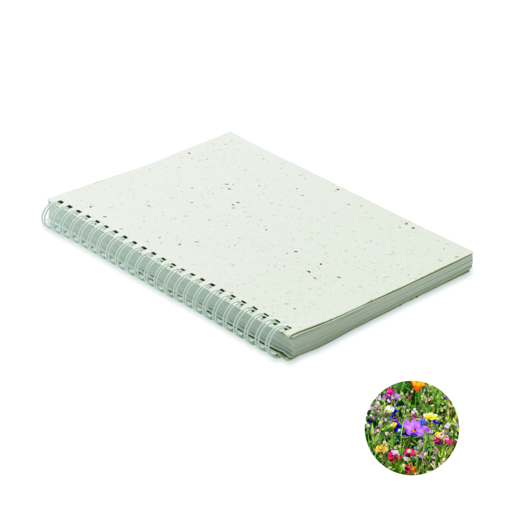 Logo trade promotional giveaways picture of: A5 seed paper cover notebook