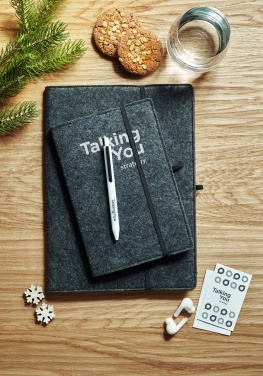 Logo trade promotional giveaway photo of: A5 notebook RPET felt