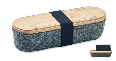 Logo trade promotional merchandise picture of: RPET felt pencil case with lid