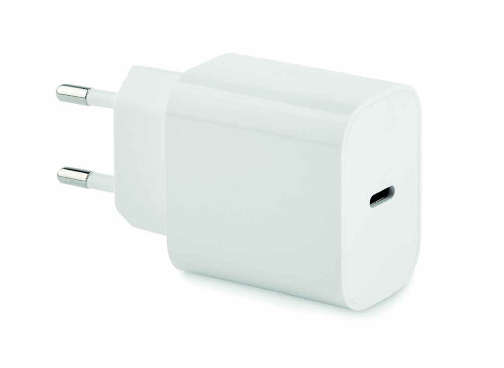 Logotrade advertising products photo of: 20W 2 port USB charger EU plug