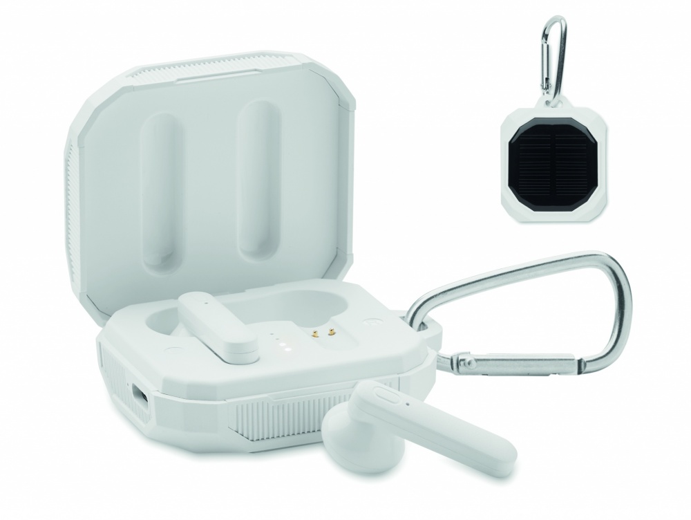 Logo trade promotional items picture of: TWS earbuds with solar charger