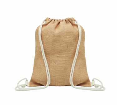 Logo trade promotional merchandise photo of: Jute drawstring bag