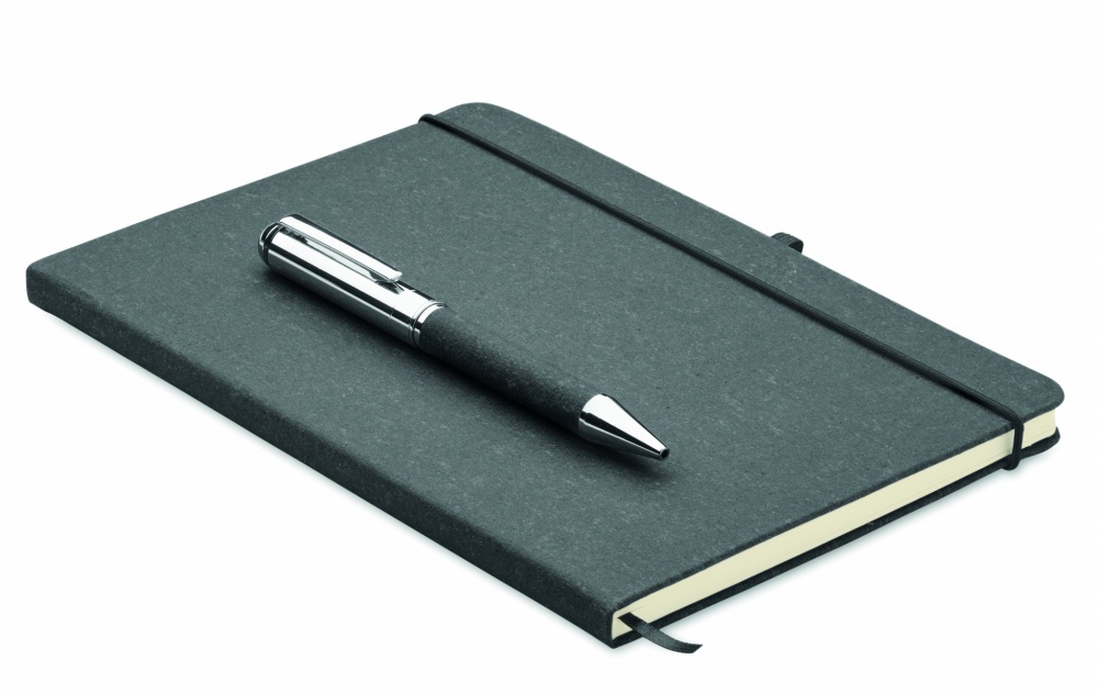 Logo trade promotional giveaways picture of: Recycled leather notebook set