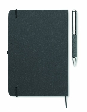 Logo trade promotional merchandise picture of: Recycled leather notebook set