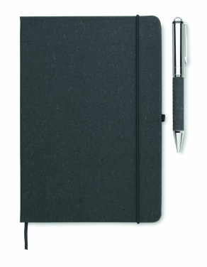 Logo trade promotional merchandise image of: Recycled leather notebook set