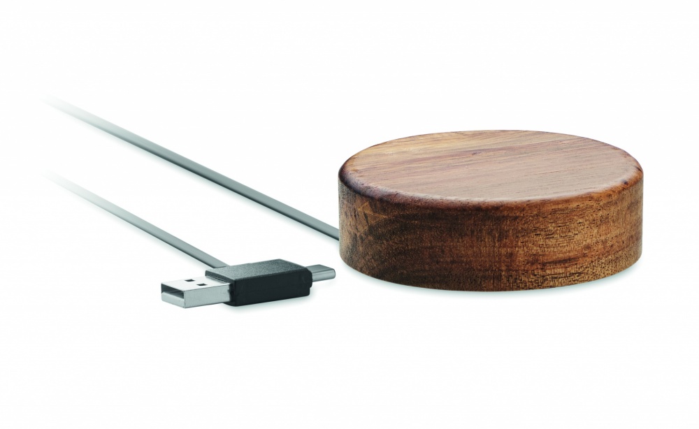 Logotrade advertising product image of: Wireless charger in acacia 15W