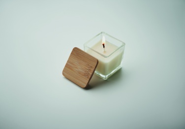Logo trade promotional item photo of: Squared fragranced candle 50gr