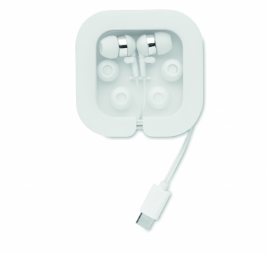 Logo trade promotional giveaways picture of: Ear phones with silicone covers