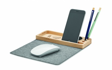 Logo trade promotional gifts image of: Wireless charger in bamboo 15W
