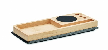Logo trade promotional merchandise picture of: Wireless charger in bamboo 15W