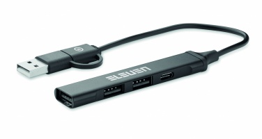 Logo trade promotional items picture of: USB 4 port hub 19 cm