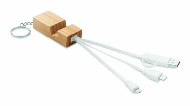 Logo trade promotional products image of: Bamboo key ring and stand Salo