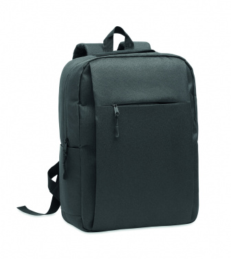 Logo trade promotional products image of: Slim 15 inch laptop backpack made of 600D RPET polyester with a 210D lining and customizable printing