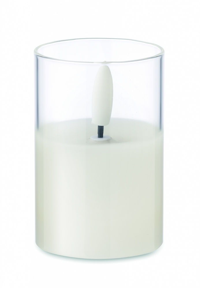 Logo trade business gifts image of: LED wax candle in glass holder
