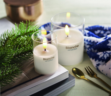 Logo trade promotional products image of: LED wax candle in glass holder