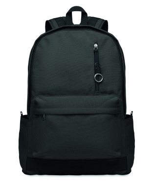 Logotrade promotional merchandise image of: A 15-inch laptop backpack made of recycled pre-consumer cotton with customizable printing