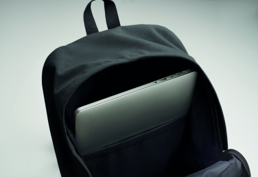 Logotrade advertising products photo of: A 15-inch laptop backpack made of recycled pre-consumer cotton with customizable printing