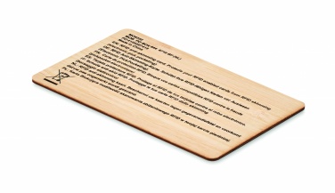 Logo trade advertising products image of: RFID card in bamboo material