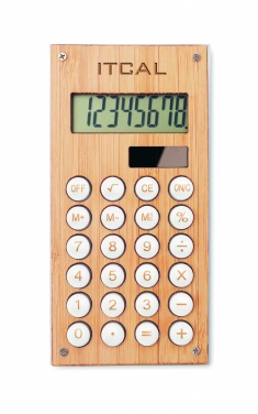 Logo trade promotional gifts image of: 8 digit bamboo calculator